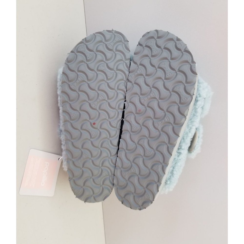 Birkenstock Papillio Arizona Big Buckle Shearling Teddy Faded Aqua 36 Narrow - Picture 5 of 5